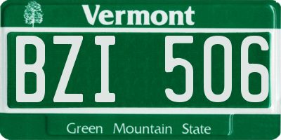 VT license plate BZI506