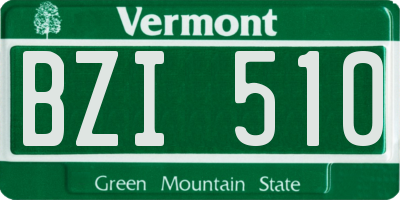 VT license plate BZI510