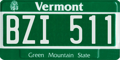 VT license plate BZI511