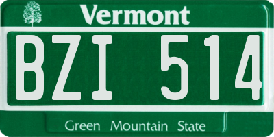VT license plate BZI514
