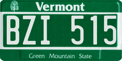 VT license plate BZI515