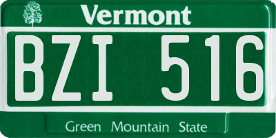 VT license plate BZI516