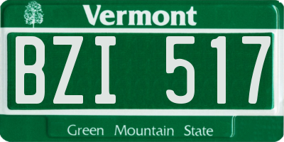 VT license plate BZI517