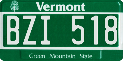VT license plate BZI518