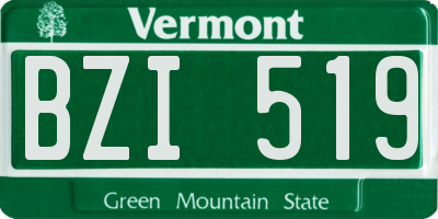 VT license plate BZI519