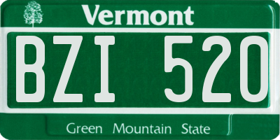 VT license plate BZI520