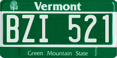 VT license plate BZI521