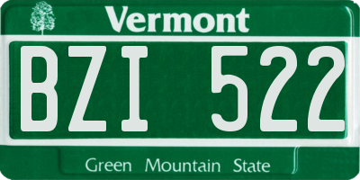 VT license plate BZI522