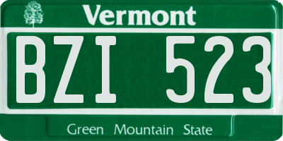 VT license plate BZI523