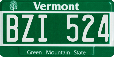 VT license plate BZI524