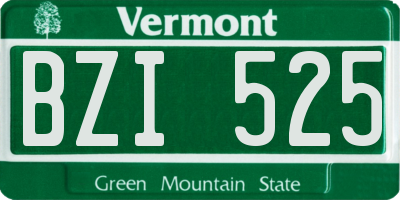 VT license plate BZI525