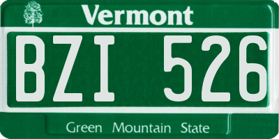 VT license plate BZI526
