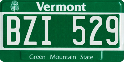 VT license plate BZI529