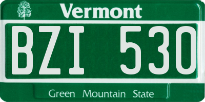 VT license plate BZI530