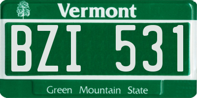 VT license plate BZI531