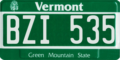 VT license plate BZI535