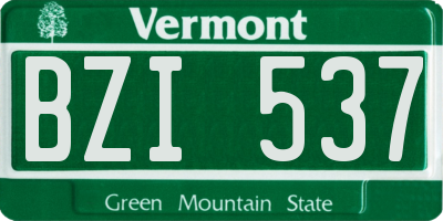 VT license plate BZI537