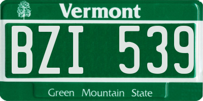 VT license plate BZI539