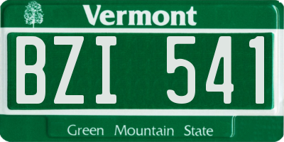 VT license plate BZI541