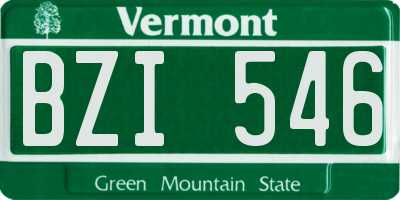 VT license plate BZI546