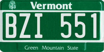 VT license plate BZI551
