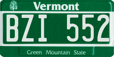 VT license plate BZI552
