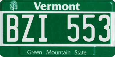 VT license plate BZI553