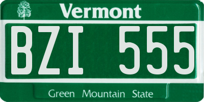 VT license plate BZI555