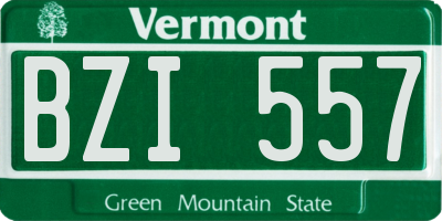 VT license plate BZI557