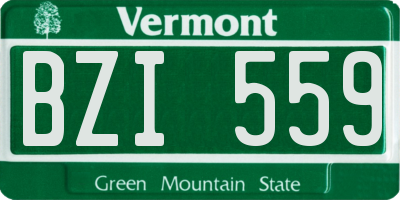 VT license plate BZI559