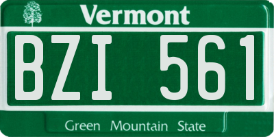 VT license plate BZI561