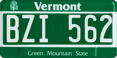 VT license plate BZI562