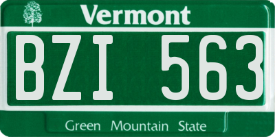 VT license plate BZI563