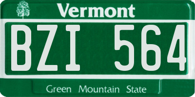 VT license plate BZI564