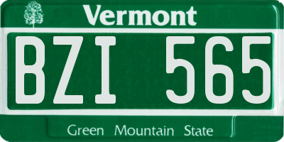 VT license plate BZI565