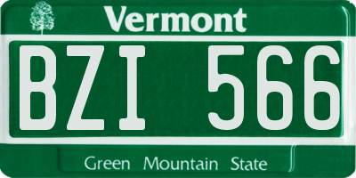 VT license plate BZI566