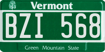 VT license plate BZI568