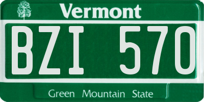 VT license plate BZI570