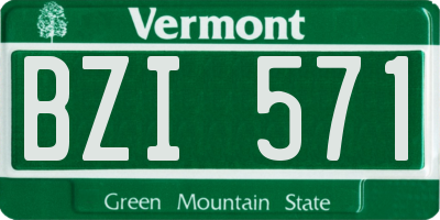 VT license plate BZI571
