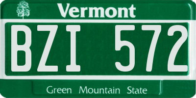 VT license plate BZI572