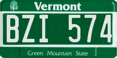VT license plate BZI574