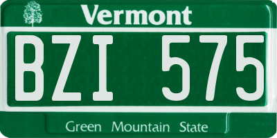 VT license plate BZI575