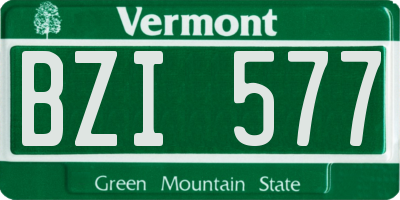 VT license plate BZI577