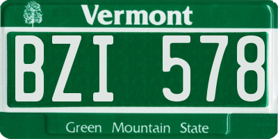 VT license plate BZI578