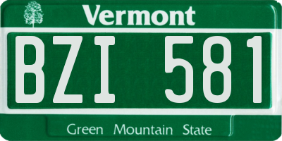 VT license plate BZI581