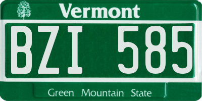 VT license plate BZI585