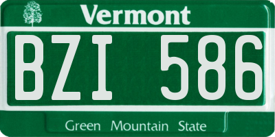 VT license plate BZI586