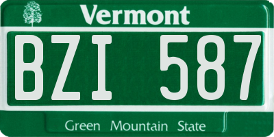 VT license plate BZI587