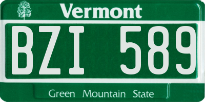 VT license plate BZI589