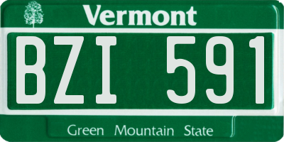 VT license plate BZI591